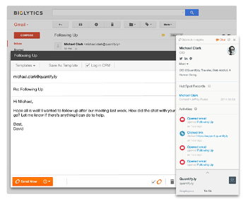 Sidekick allows you receive e-mail tracking notifications in real time. 