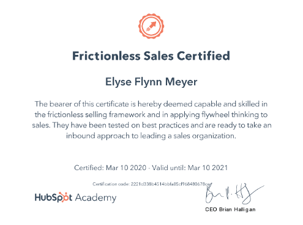 Frictionless Sales Certification
