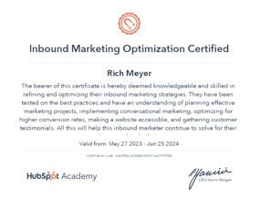 Inbound Marketing Optimization Certification