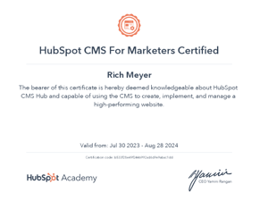 CMS for Marketers Certification