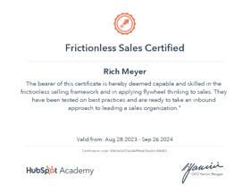 Frictionless Sales Certification