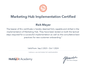 Marketing Hub Certification Image
